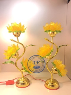 Đèn thờ led hoa sen 3 bông