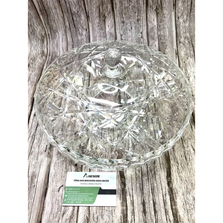 GIẢM SẬP SÀN Khay hộp đựng bánh kẹo có nắp đẹp hoa quả sấy khô 6 ngăn nhựa trong Acrylic cao cấp kiểu dáng sang trọng