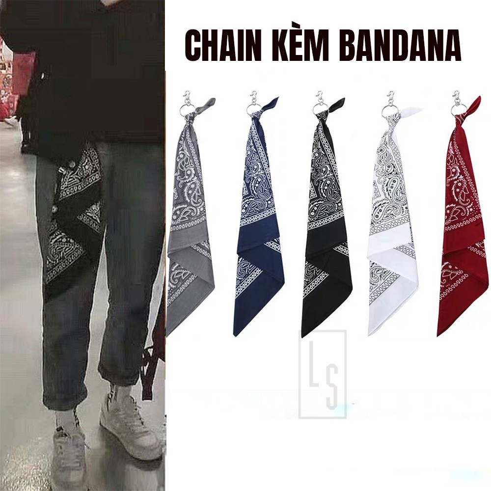 [Mã SKAMFSW175 giảm 10K đơn 50K] Chain Quần Kèm Khăn Bandana Streetwear Móc Bandana Hiphop
