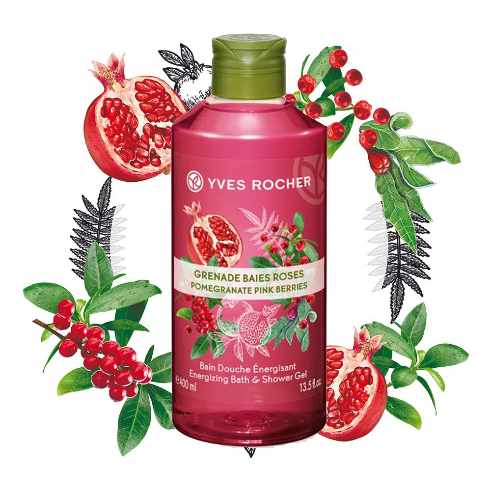 [CHÍNH HÃNG] Sữa Tắm Yves Rocher Cotton Flower Pomegranate Relaxing Bath &amp; Shower Gel 400ml