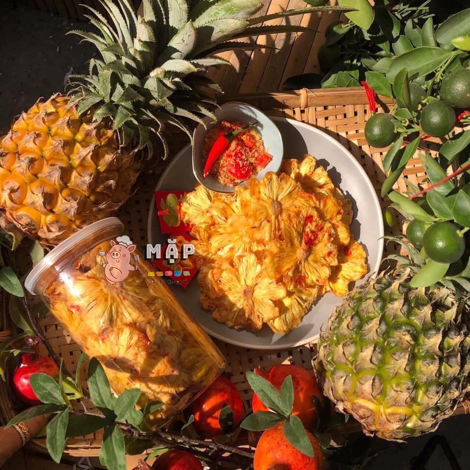 Thơm Sấy Muối Ớt Vị Chua Cay Mặn Ngọt Thơm Ngon 300g Loại 1