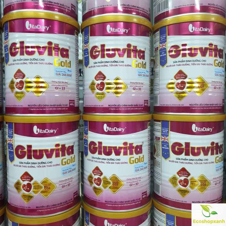 Combo 3 Lon Sữa Gluvita Gold 400g (người bệnh tiểu đường) Date 2022