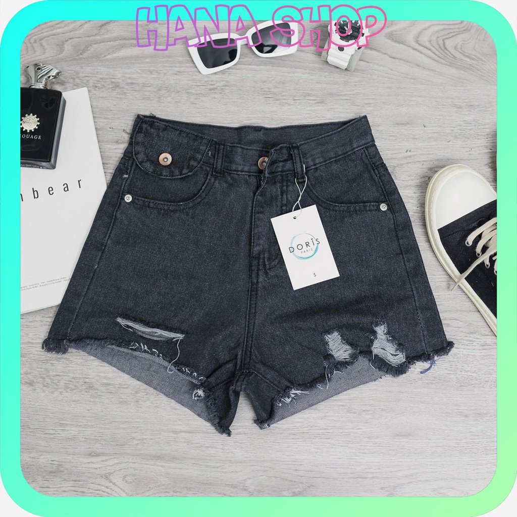 Quần Short Jean Kiểu 2 Nút, Quần Sooc Nữ Phong Cách 2 Màu