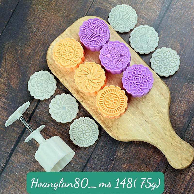 khuôn bánh trung thu 75g - 6 mặt hoa truyền thống ms 148