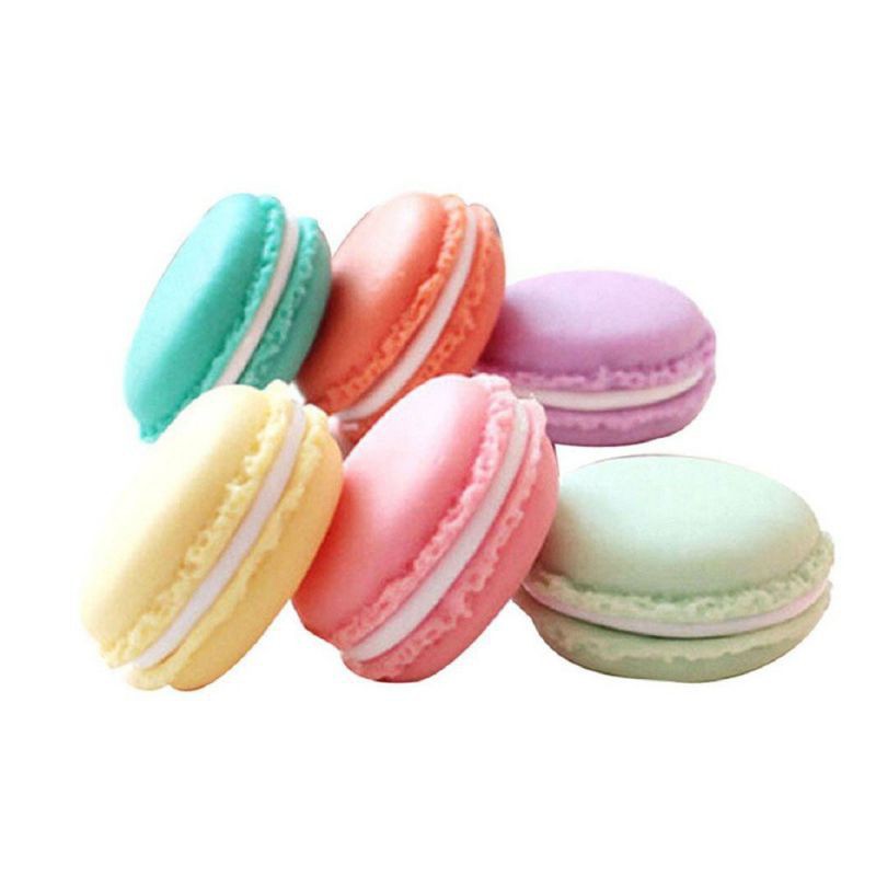 Bộ 6 hộp đựng kẹo/trang sức hình bánh macaron mini màu kẹo kích thước 4.5x2cm