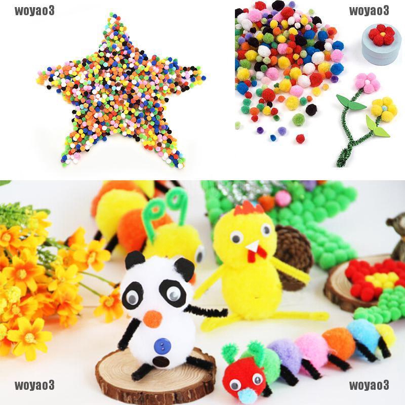 Bộ 1000 Lông pom pom Đầy Màu Sắc Dễ Thương