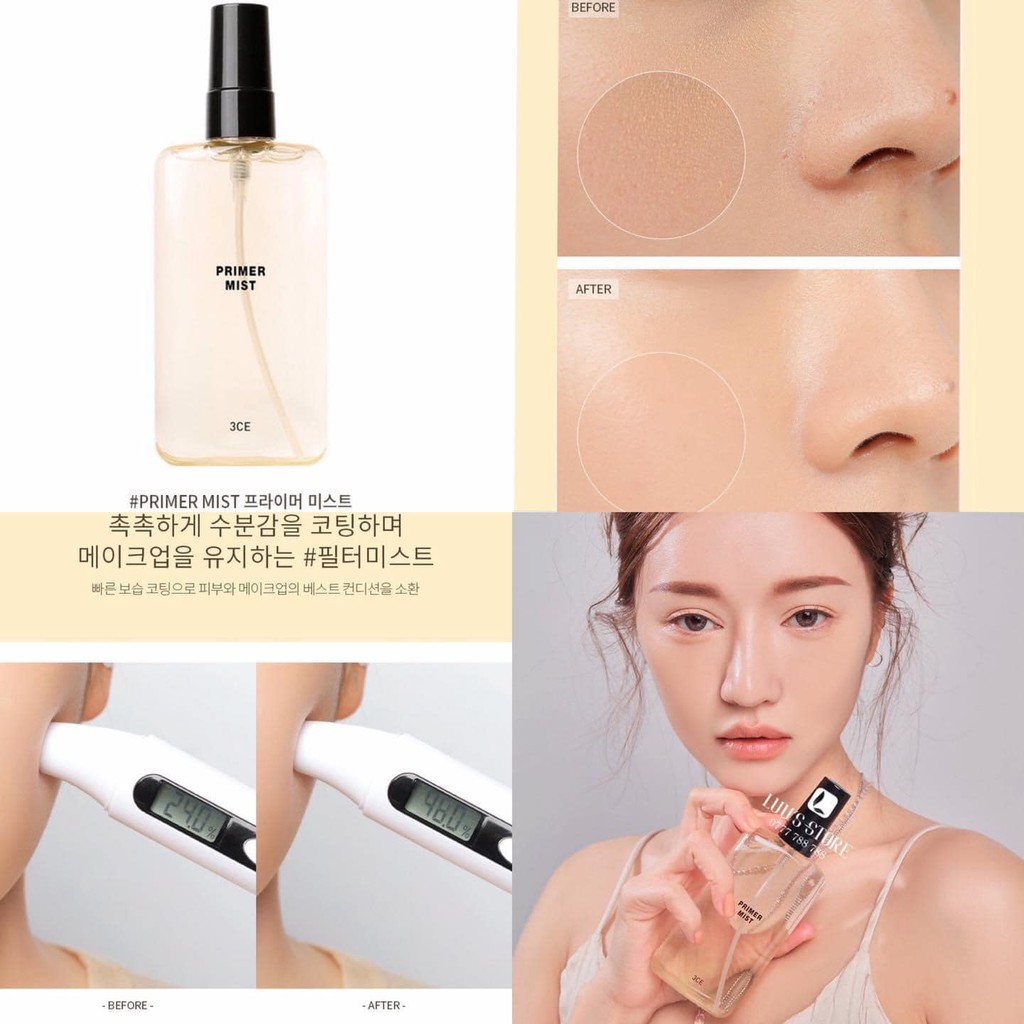 Xịt khoáng cấp ẩm / khoá lớp make up 3CE Primer Mist | BigBuy360 - bigbuy360.vn
