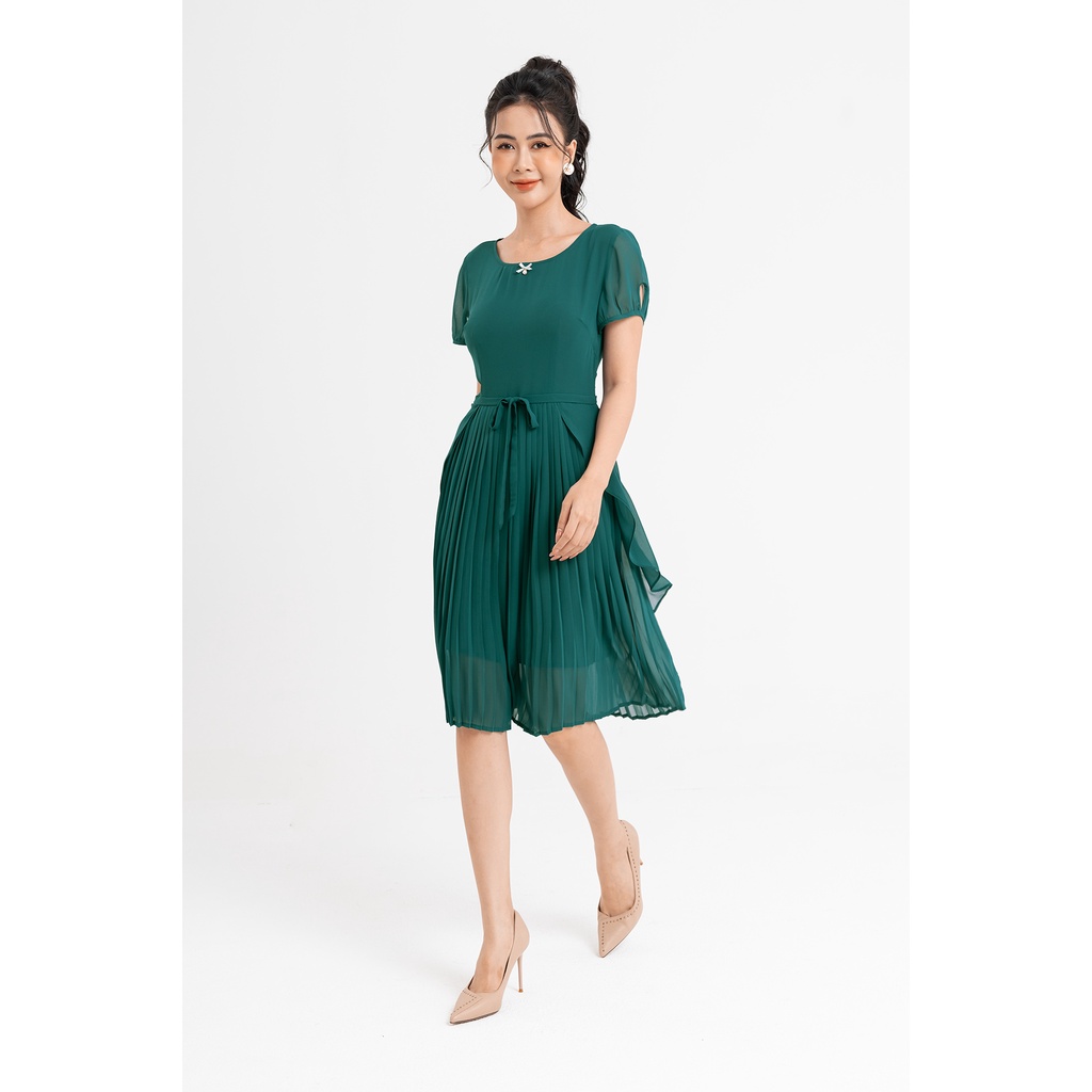 Đầm Voan LAMER Dập Ly Nơ Eo L63L22H008