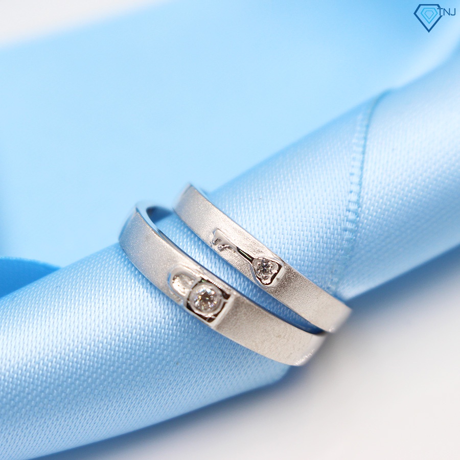 Nhẫn cặp đôi bạc nam nữ hình ổ khoá chìa khoá khắc tên ND0264 Trang Sức TNJ