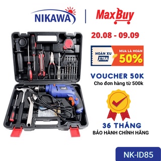 Bộ máy khoan động lực cầm tay Nikawa NK-ID85, 85 món nhập khẩu Nhật Bản, bảo hành 36 tháng