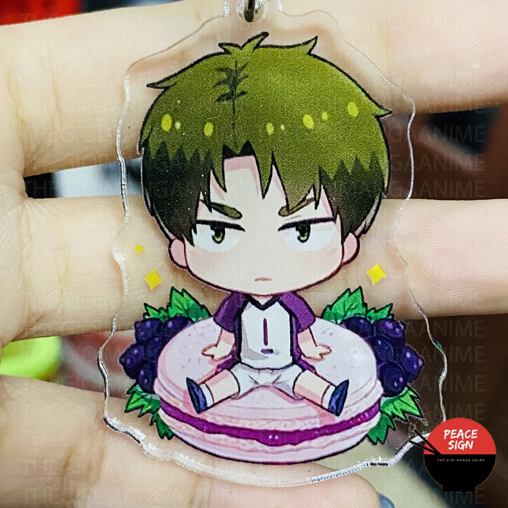 (mica trong acrylic) Móc khóa HAIKYUU! Vua Bóng Chuyền ver MACARON anime chibi xinh xắn