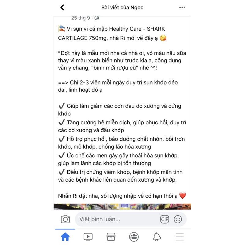 Sụn Cá Mập Healthy Care Úc _ Shark Cartilage | Thế Giới Skin Care