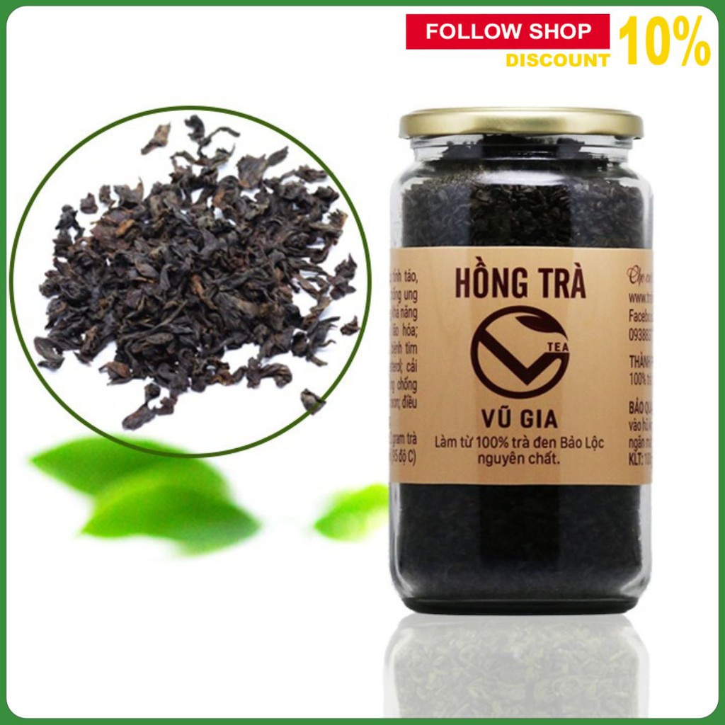 Hồng Trà ( Trà Đen) Cao Cấp Nguyên Chất VG Tea (100gr/hũ) - Thanh nhiệt cơ thể thải độc - Có giấy kiểm nghiệm y tế