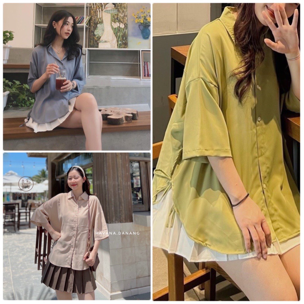 Áo Sơ Mi Lụa Thắt Nơ Eo Ngắn Tay Áo Sơ Mi Trơn Nữ Vạt Bầu Cộc Tay Buộc Nơ 2 Bên Freesize ulzzang vintage Kiểu Hàn Quốc