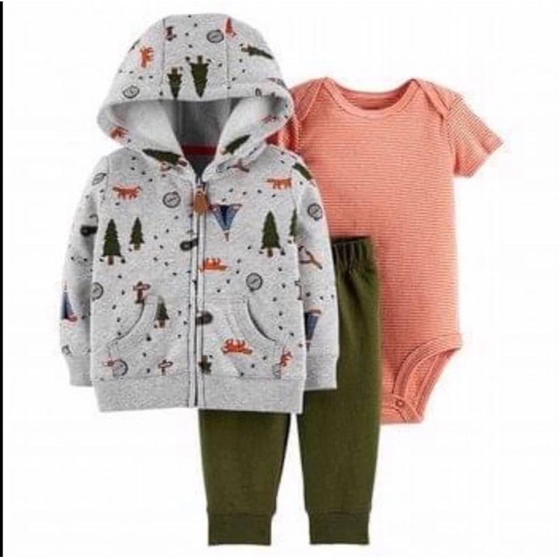 Áo khoác nỉ Ca r te r cho bé trai, bé gái có mũ