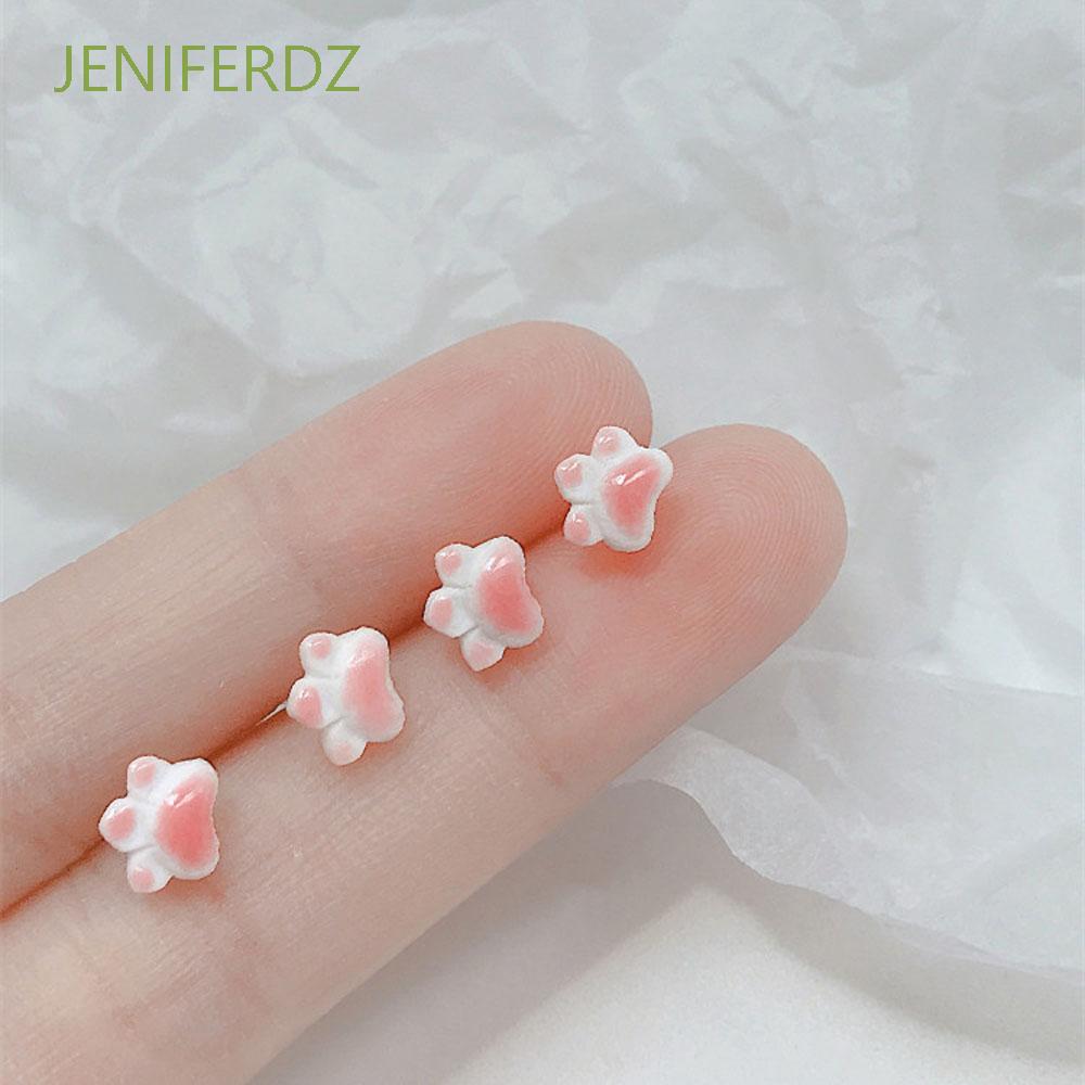 Bông tai trang trí hình bàn chân mèo bằng gốm ceramic cao cấp