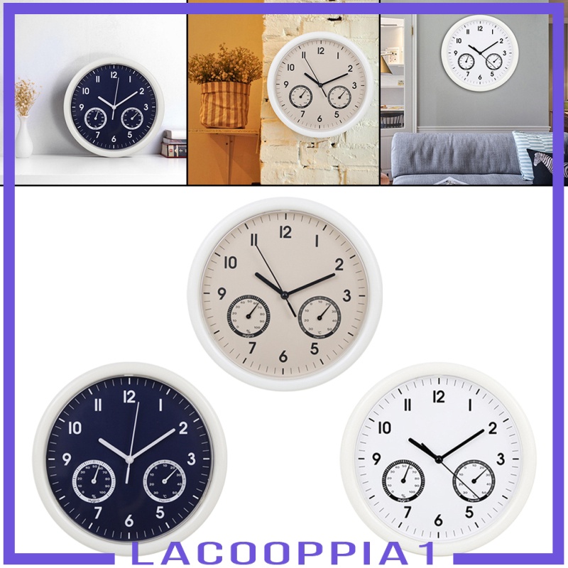 [LACOOPPIA1]Wall Clock Temperature and Humidity Display for Kitchen Bedroom Decor