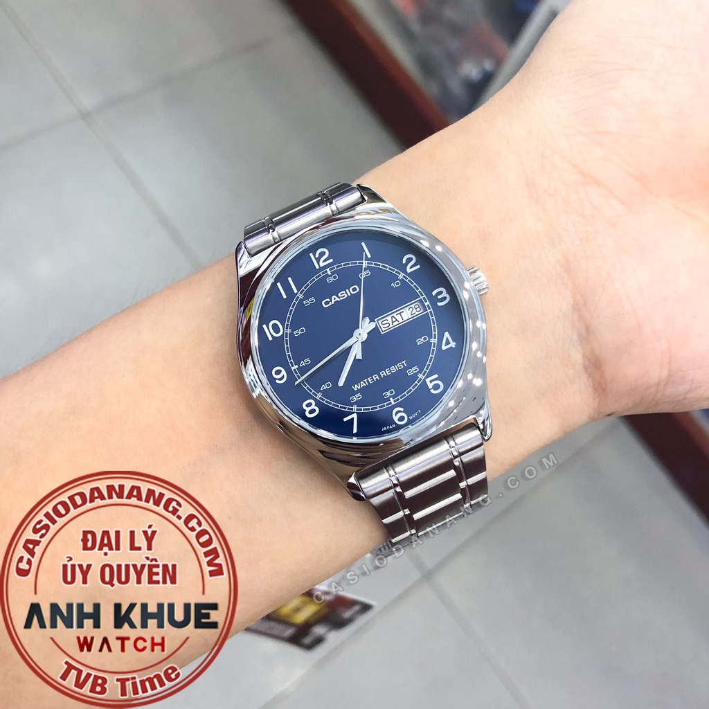 Đồng hồ nam dây kim loại Casio chính hãng Anh Khuê MTP-V006D-2BUDF