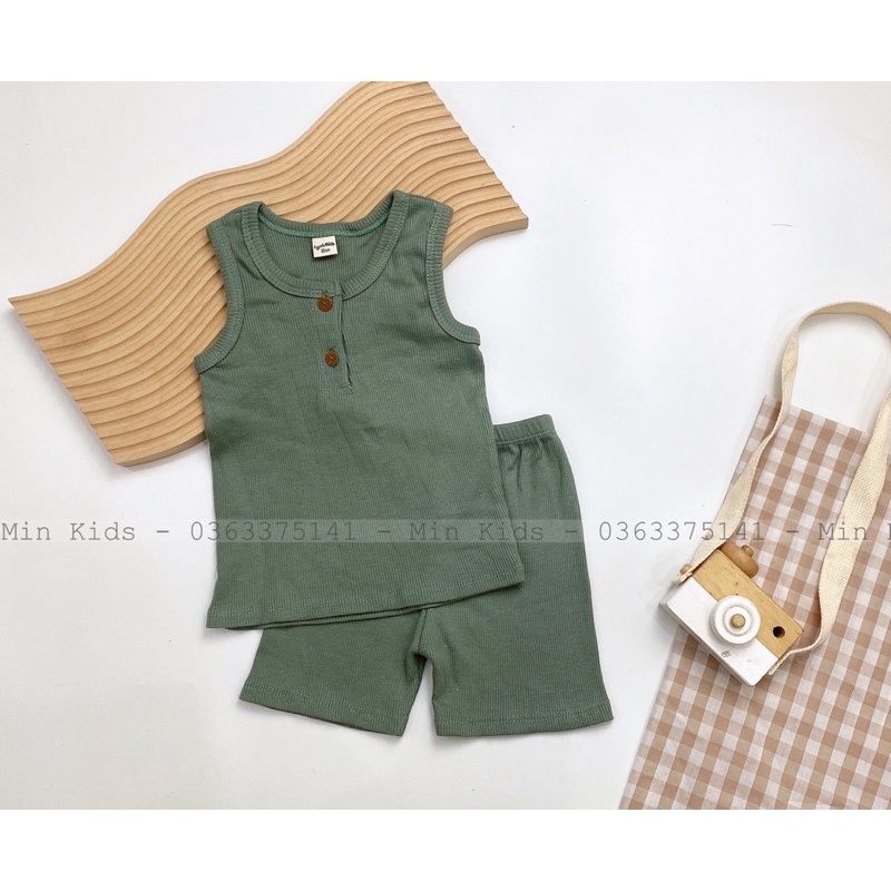 Bộ Thun Gân Sát Nách Cho Bé Trai, Bé Gái 7-17kg