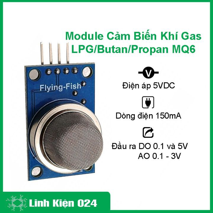 Module Cảm Biến Khí Gas LPG/Butan/Propan MQ6