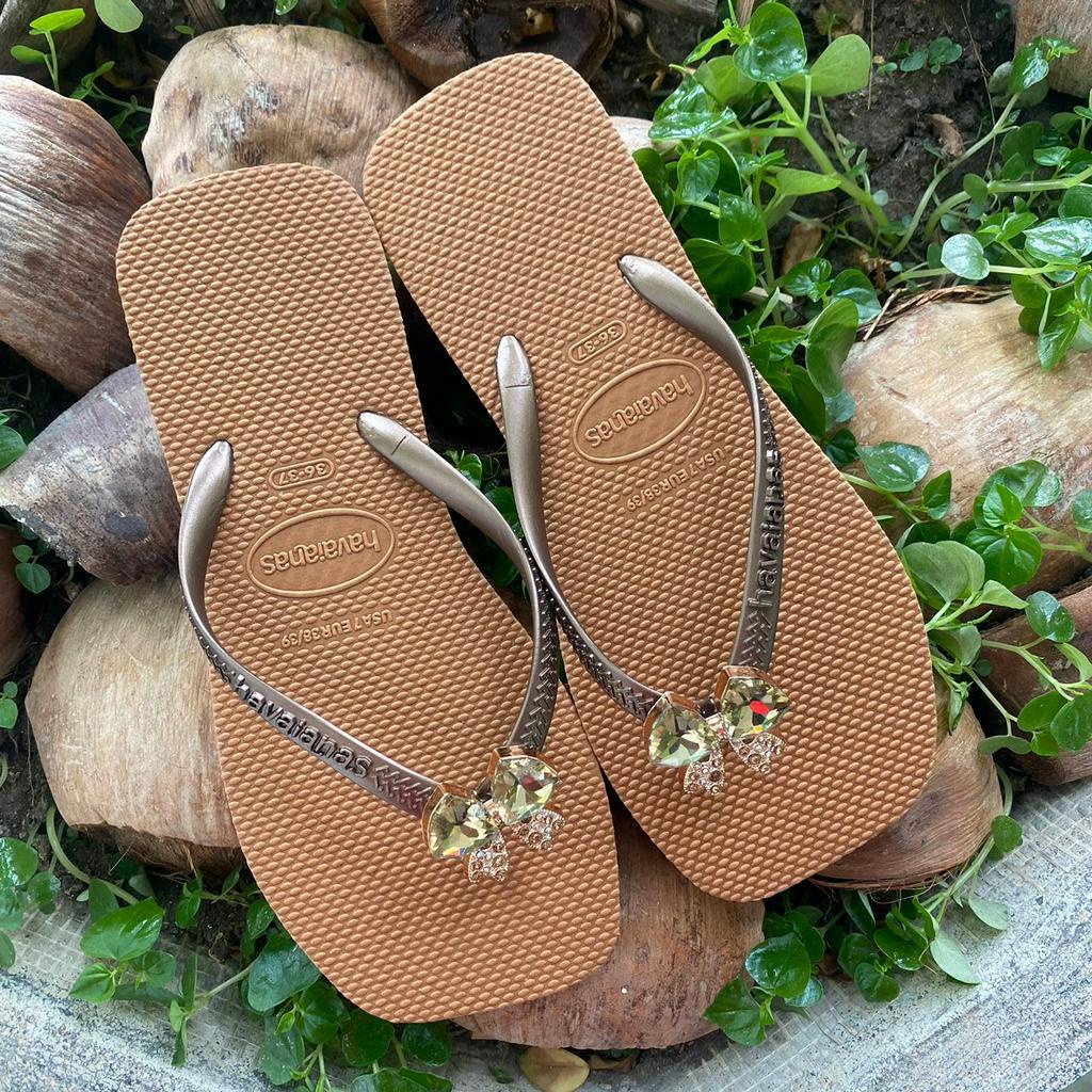 Dép kẹp nữ Thái Lan đế cao su mũi vuông charm nơ - SIÊU SALE [KC Store]