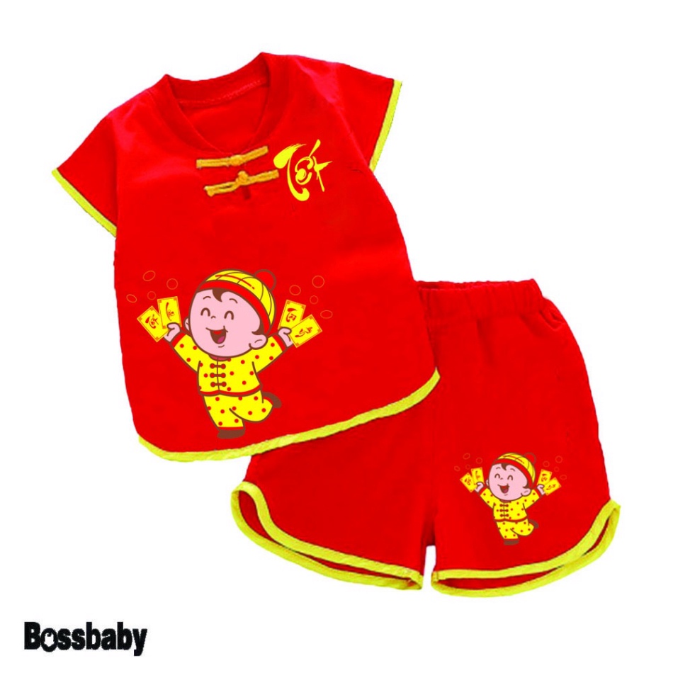 ( Khuyến mãi ) Combo 2 Bộ quần áo tết đồ cho bé nút tàu xuân hình em bé cầm bao li xì tết cho bé từ 6kg-29kg.NT04. .