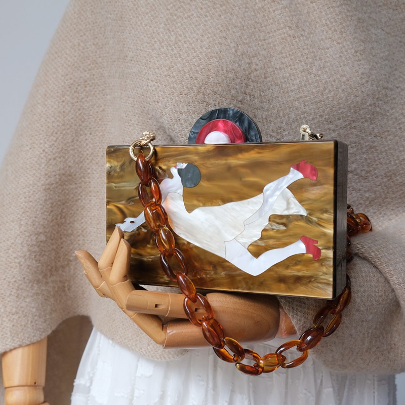 Quai đeo túi xách hình xích bằng acrylic độc đáo