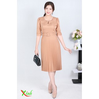 Đầm dập ly ThoiTrangXinh nude da DL619