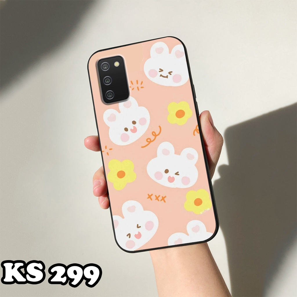 Ốp lưng Samsung A02s - Samsung A02 - Samsung A01 - Ốp in hình Gấu&amp;Thỏ siêu xinh - Lưng nhám viền TPU chống trầy xước