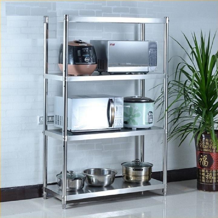 Kệ để lò vi sóng, Kệ để lò vi sóng 4 tầng, chất liệu inox 304, kích thước: 100x53x35cm, kệ để đồ nhà bếp, kệ nhà bếp