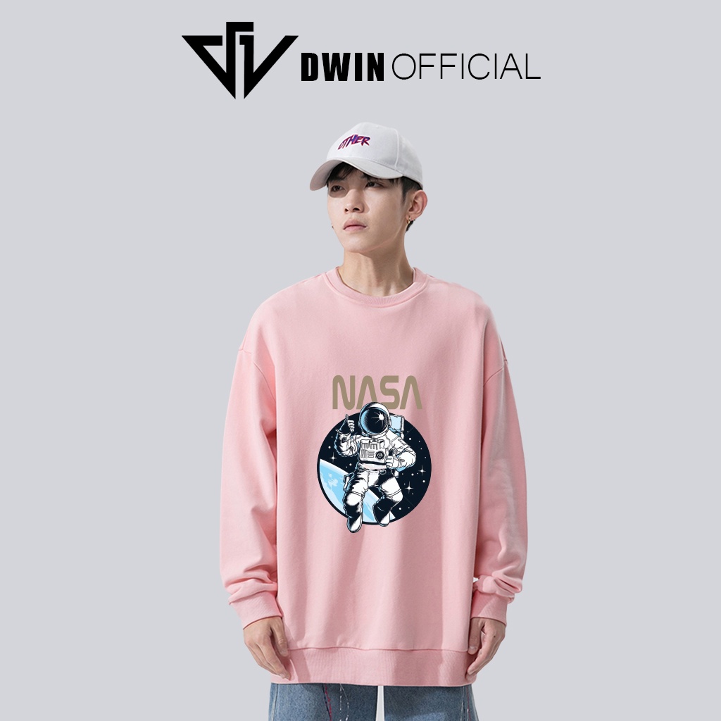 Áo sweater nỉ Nasa unisex DWIN basic nam nữ form rộng oversize local brand SP00094