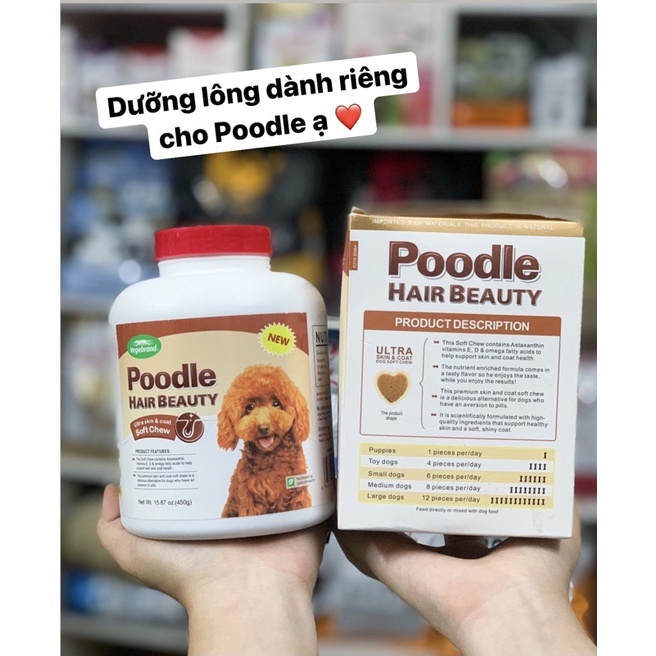 Viên nhai dưỡng lông dành cho chó poodle