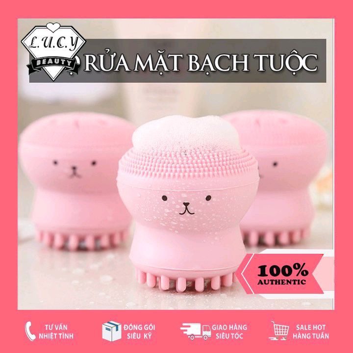 Cọ Rửa Mặt Bạch Tuộc tạo bọt giúp da sạch sâu (Màu Hồng) mua lẻ với giá sỉ