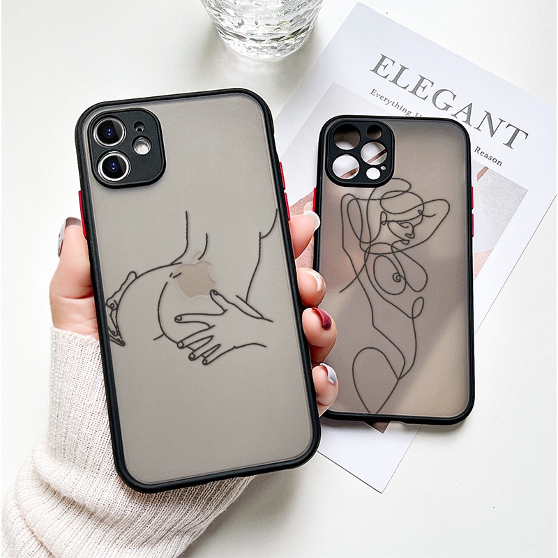 Ốp điện thoại dạng nhám hình cô gái dành cho Iphone 12 11 Pro Max X Xs Max Xr 8 7 Plus Se 2020