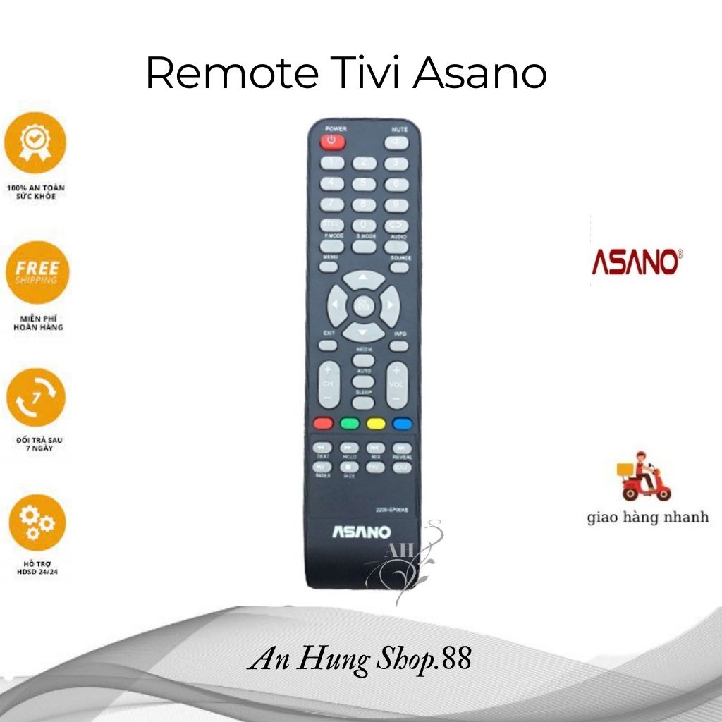 Điều khiển tivi Asano - remote Tivi Asano