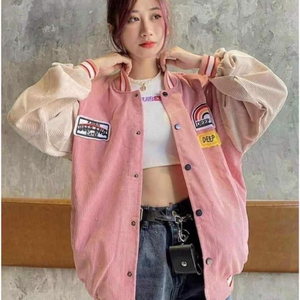 Áo khoác bomber phối tay trắng Ulzzang Unisex