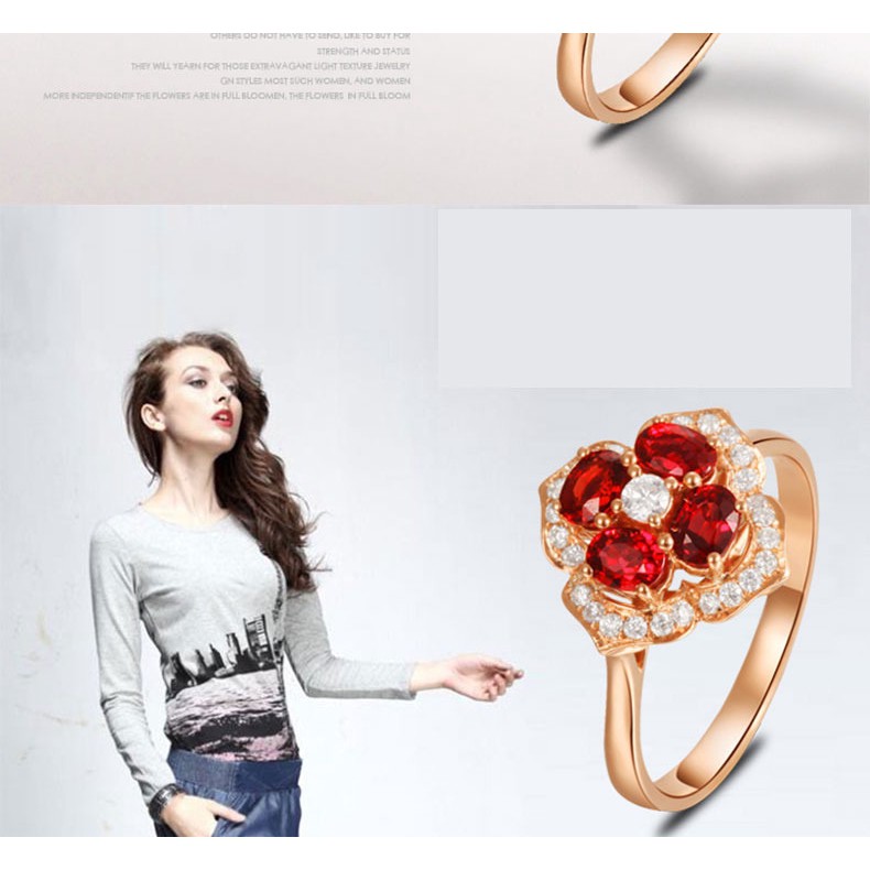 Nhẫn Mạ Bạc Hình Hoa Đính Đá Phong Cách Hàn Quốc