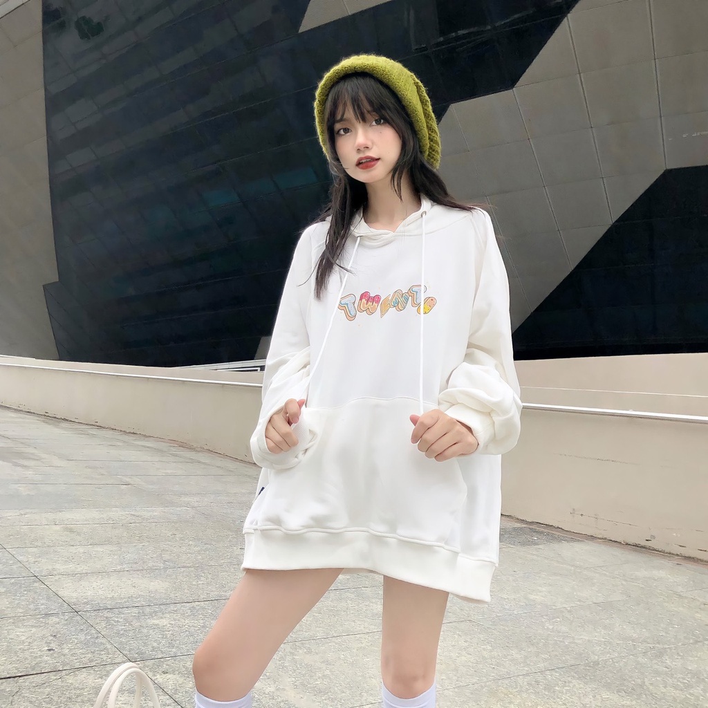 HOODIE TWENTI NỈ COTTON BÁNH KẸO ĐÁNG YÊU TRẮNG | BigBuy360 - bigbuy360.vn
