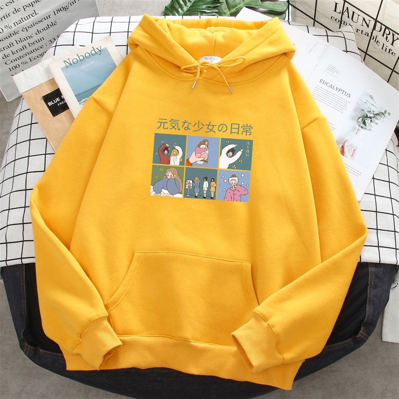  Áo hoodie chữ Nhật 6 ô vuông in ngực HARI0221