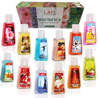 Hộp 12 chai Gel rửa tay khô 3k (60ml) Lamcosmé Set Gia đình