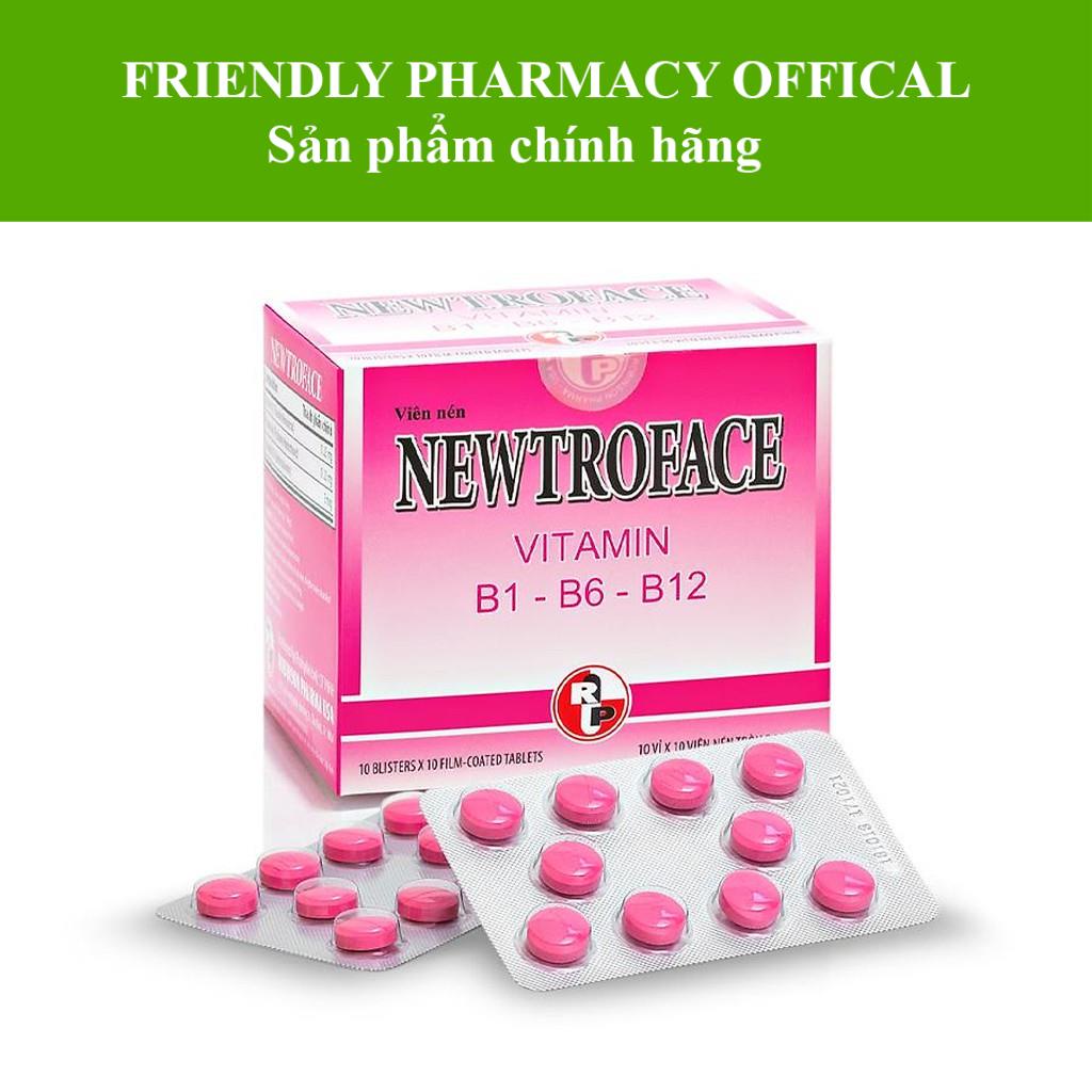 Newtroface Vitamin B1-B6-B12 – Hỗ trợ giảm triệu chứng thiếu máu , tăng sức đề kháng (100 viên)