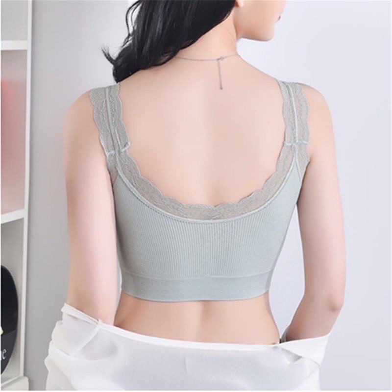 Áo Ngực Ren Không Đường May Có Đệm Ngực Và Đệm Ngực Lưng Trần Phối Ren Phong Cách Thể Thao | BigBuy360 - bigbuy360.vn