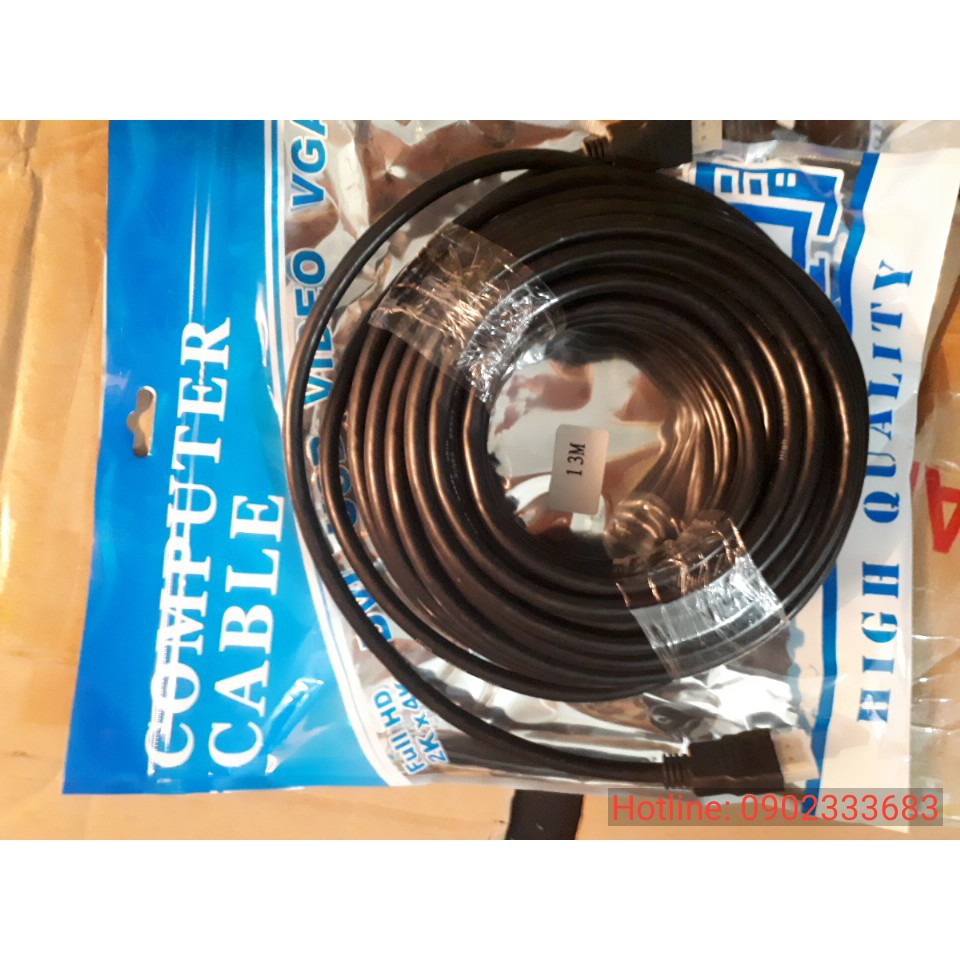 Dây hdmi 13m full hd | Cáp hdmi 13m tròn đen