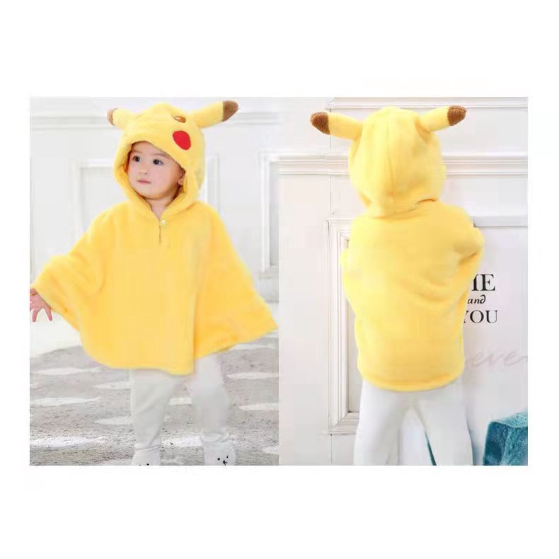 Bộ Áo Liền Quần Hai Mặt Bằng Lông Cừu Họa Tiết Hoạt Hình Dễ Thương Thời Trang Mùa Đông