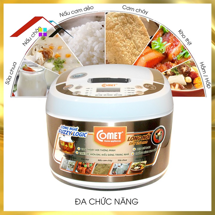 Nồi Cơm Điện COMET 1.8LIT CM8087 Cao Cấp Nồi Cơm Điện Đa Năng Chống Dính Tiện Lợi Cho Mọi Gia Đình