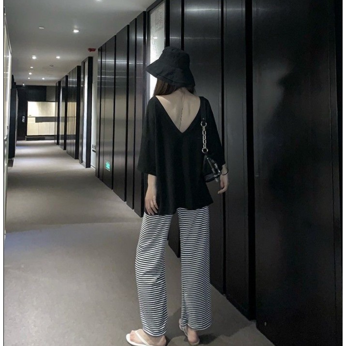 [X&L] Áo phông gợi cảm hàn quốc áo hoodie tay dài hở lưng