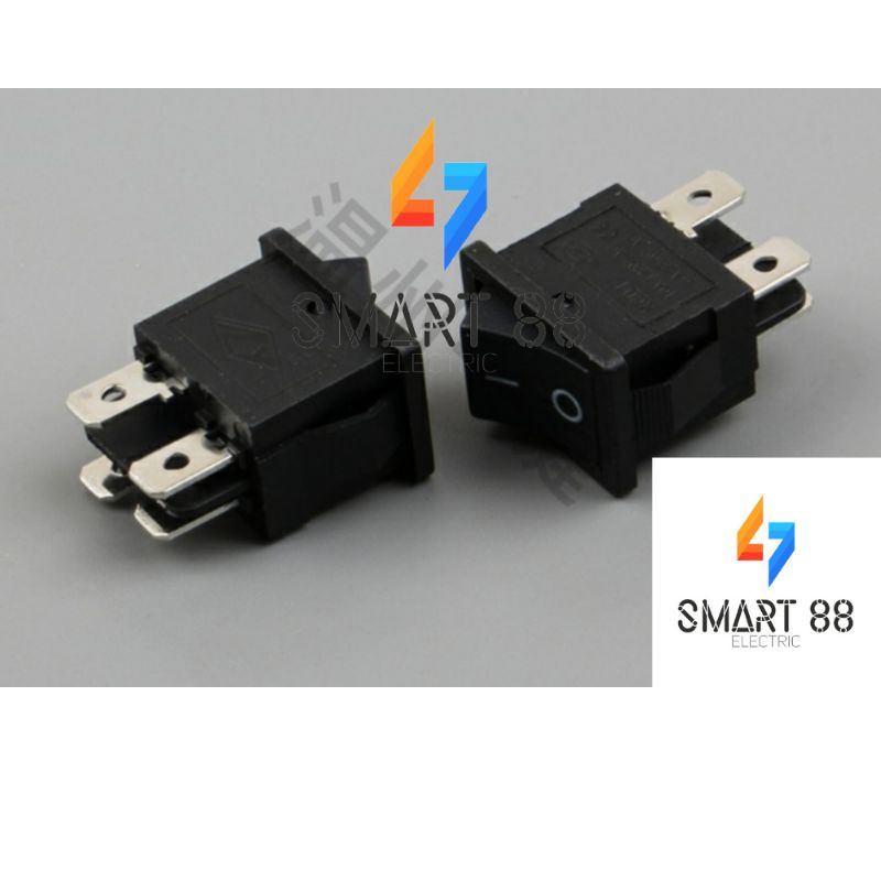5 cái Công tắc bập bênh 4 chân 4.8mm 2 trạng thái 15*21mm 6A 250V KCD1-104