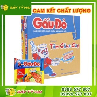 Thùng 30 Gói Mì Gấu Đỏ Tôm Chua Cay 63gr