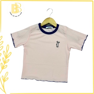 ÁO CROPTOP THÊU THỎ PHỐI CỔ CH002