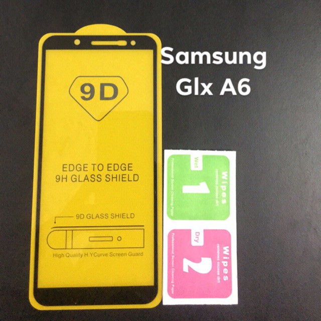 KÍNH CƯỜNG LỰC SAMSUNG J6/ A6 2018 9D full màn, siêu cứng, siêu mượt, tặng kèm giấy lau màn hình